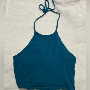 Y2K Blue/Turquoise Cropped Halter Top